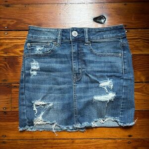 American Eagle Distressed Denim Skirt